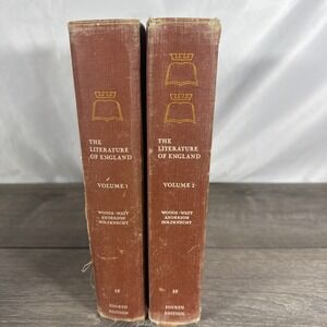 The Literature of England Volume 1 & 2 SET 4th Edition Vintage 1958